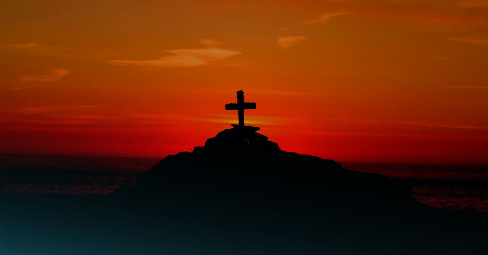 sunset with cross