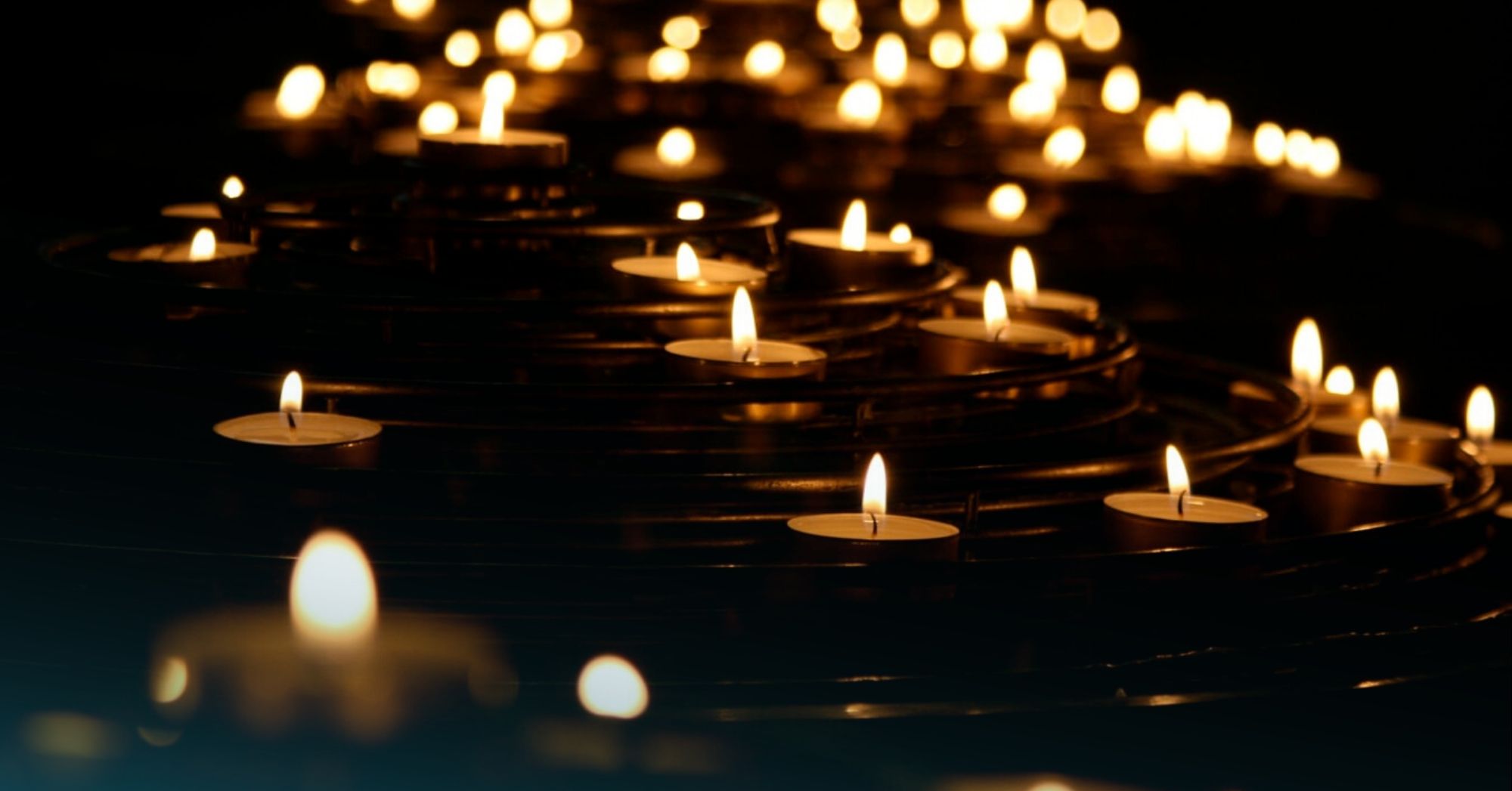 candles lit for grief